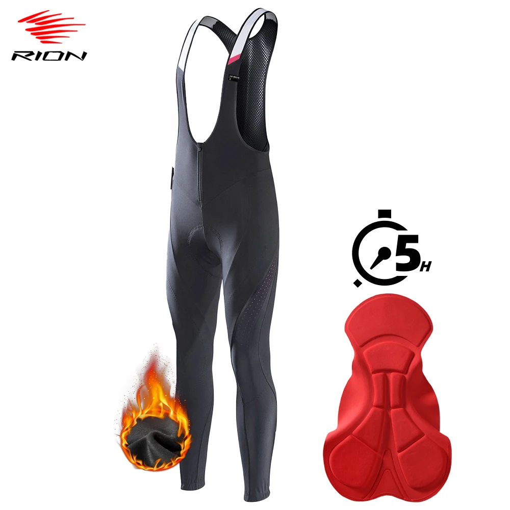 

RION мужские велосипедные брюки зимние MTB горный велосипед нагрудник колготки с термофлисовой подкладкой нагрудники для езды на длинные дистанции командная форма