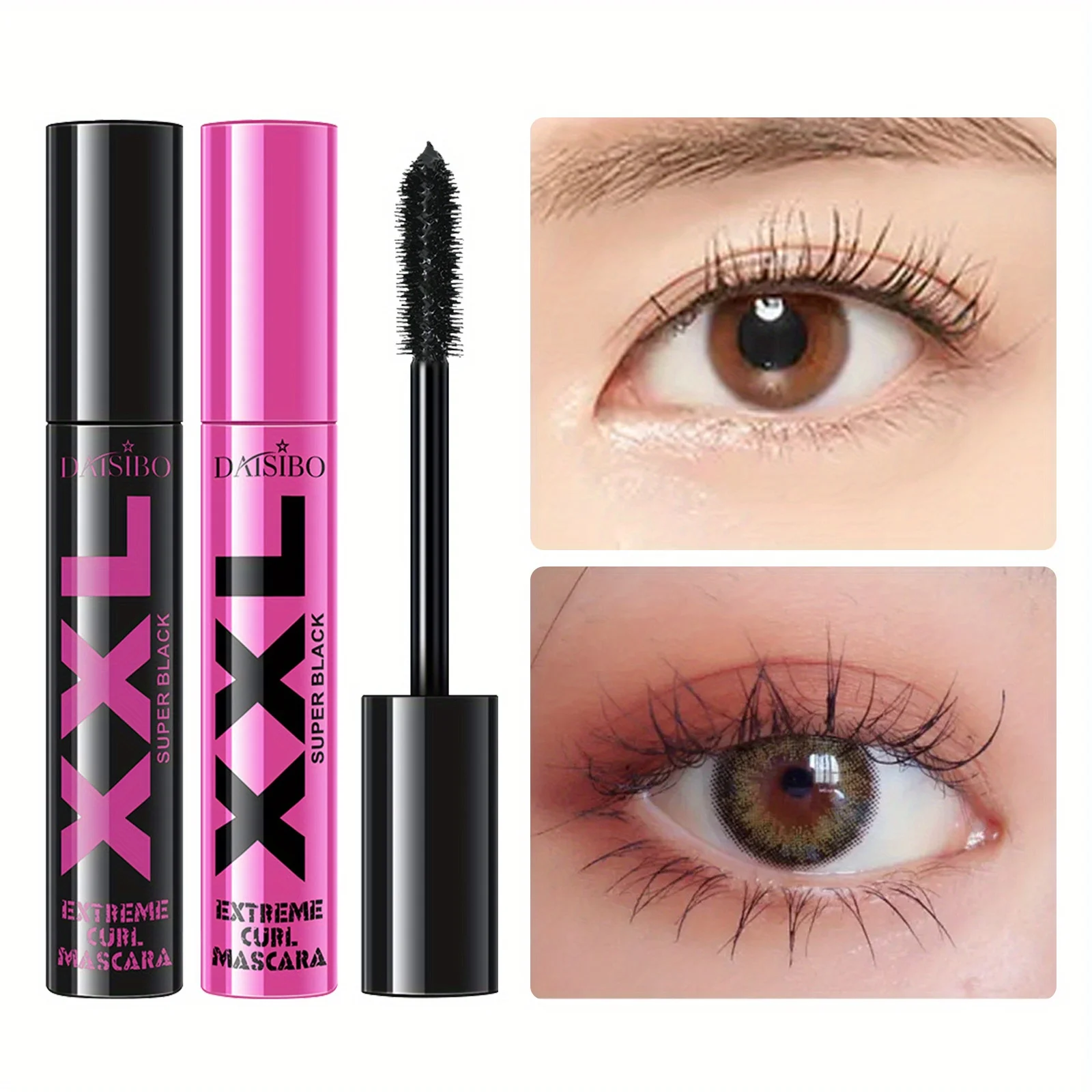 Mascara volumizzante Nessuna sbavatura Nessuna rimozione del trucco Allungamento Ispessimento Mascara nero arricciante a lunga durata per tutti i tipi di pelle