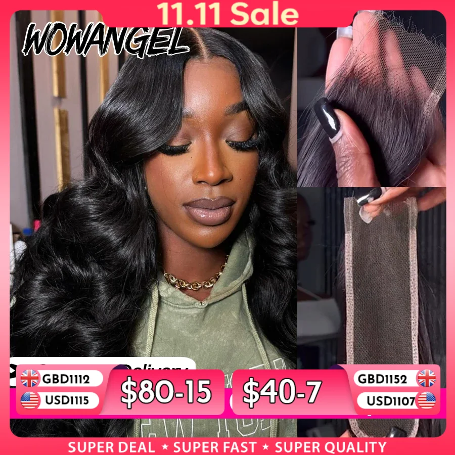 2x6 HD Lace Closure Only Body Wave Human Hair Pre Plucked Skinlike Deep Parting Kim K Closure Invisible Swiss Lace Remy Hair