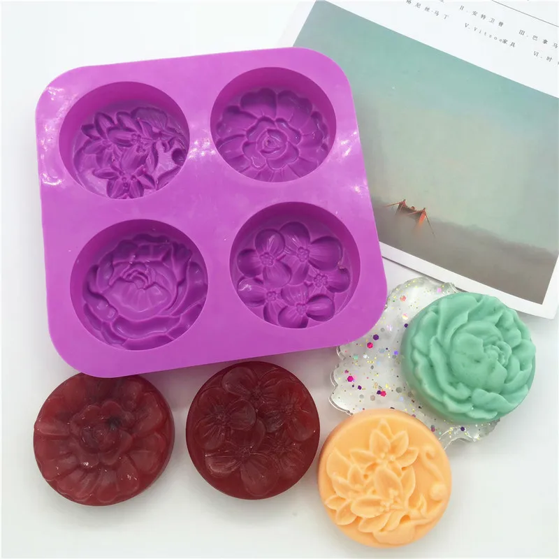 Handmade Soap Silicon Mold Essential Oil Toilet Soap DIY Baking Cake Mould Rectangle Square Oval Circular Cuboid Silica gel Mold