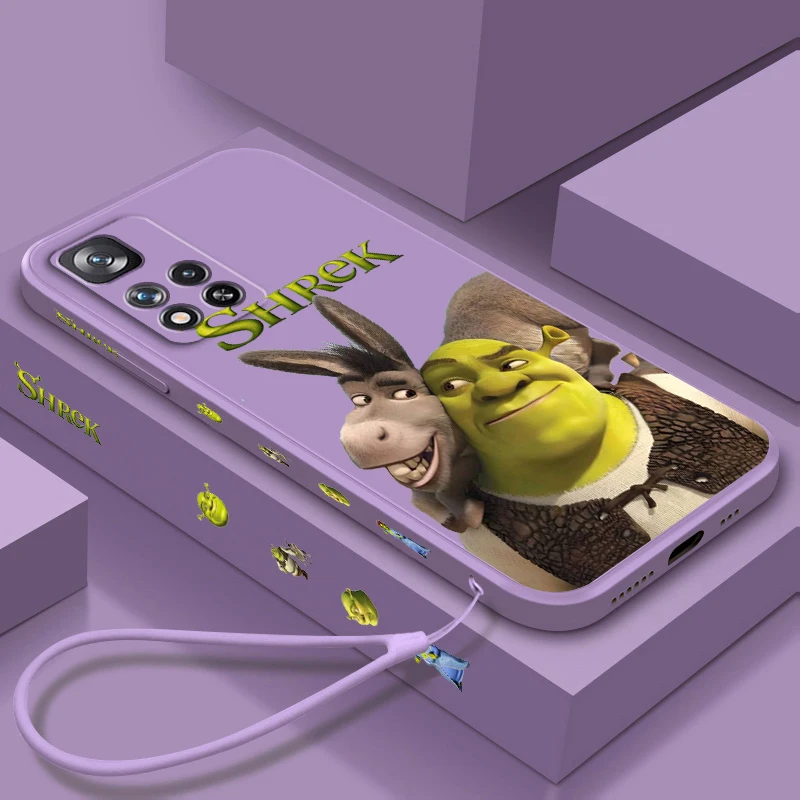 Movie Anime S-Shreks Art Liquid Left Rope For Xiaomi Redmi Note 13 12 12S 12R 11 11T 11S 10 10S Pro Plus 5G Funda Phone Case