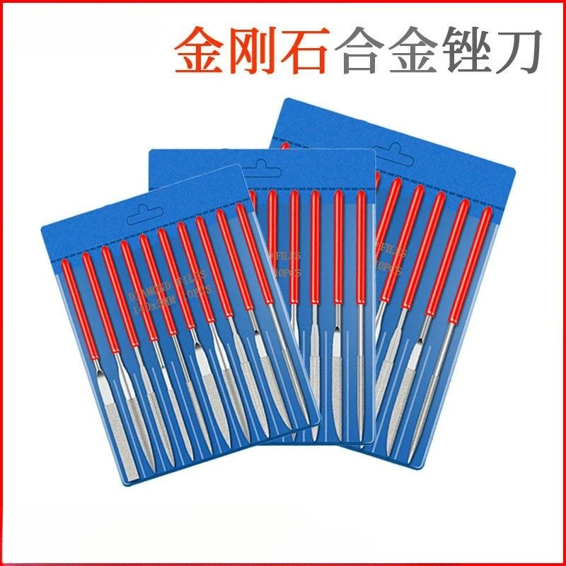 Set 10pcs Diamond Mini Needle File Handy Tools Ceramic Crafts DIY Wood Rasp File Needle Jewelry Polishing Carving Diamond File