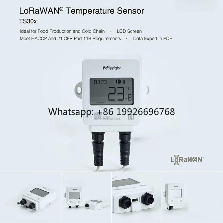 

LoRaWAN Temp Sensor EN12830 HACCP NFC Data Logger, 7Y Battery, Pharma & Vaccine Storage, -200~500°C Probe
