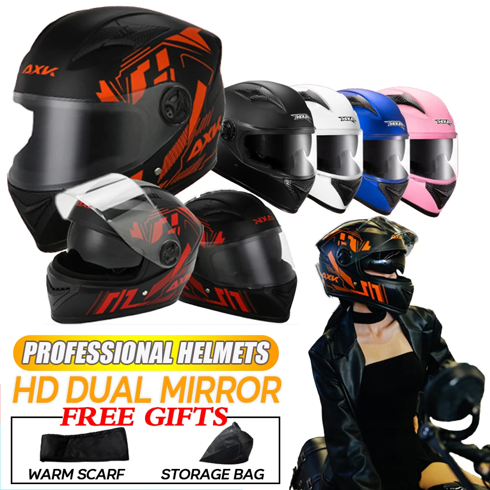 Motorcycle Full Face Helmet Double Lens Cross Section Helmet Safety Modular Flip Helm Unisex Helmet DOT Certification Motorbike