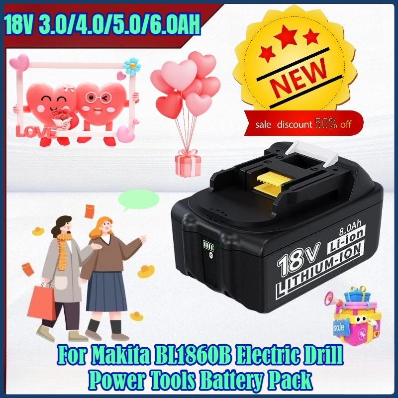 

Lithium Battery For Makita BL1860B Electric Drill Power Tools Battery Pack