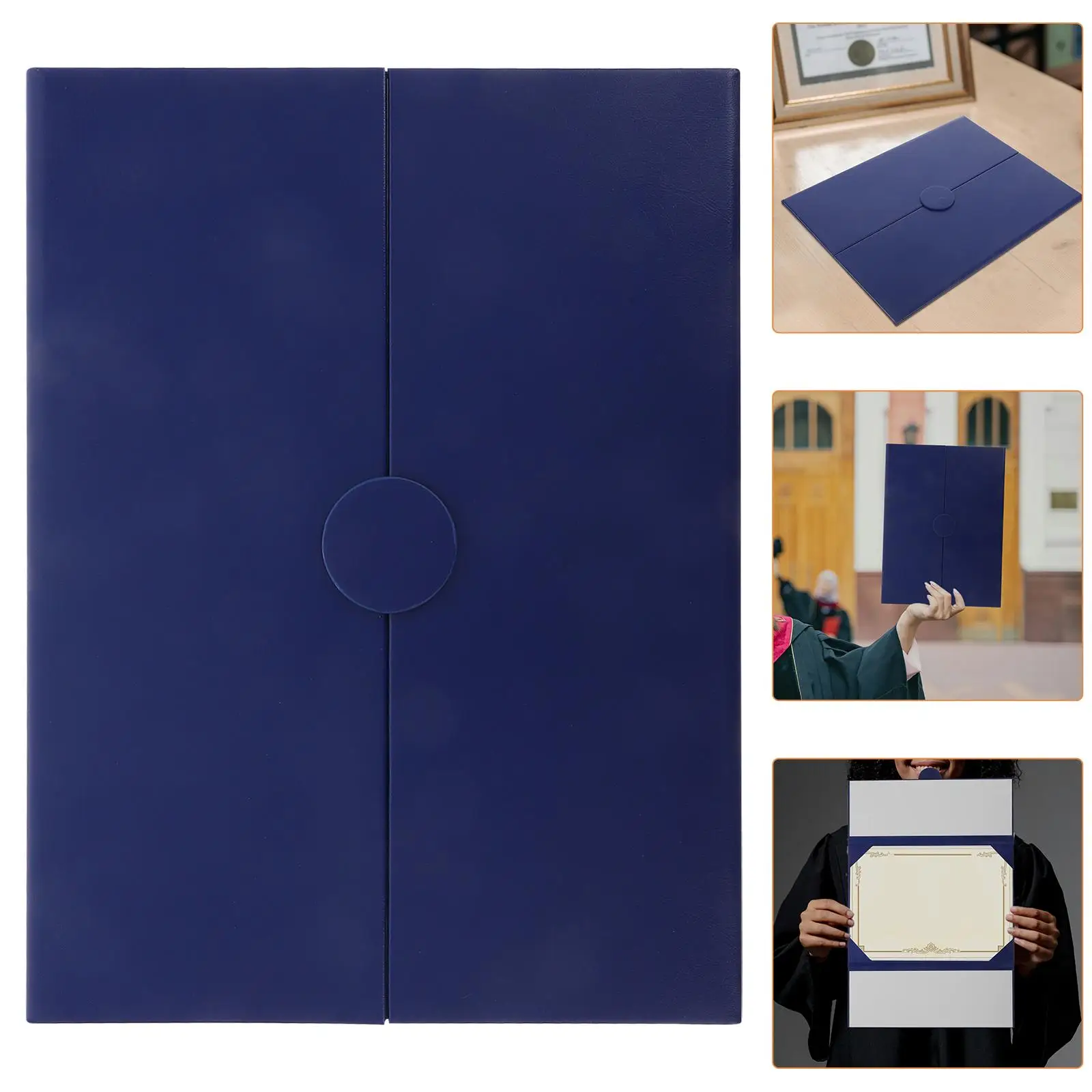 Graduation Certificate Cover Trifold PU Diploma Wedding Honor Award Protector Document Holder Office Paper