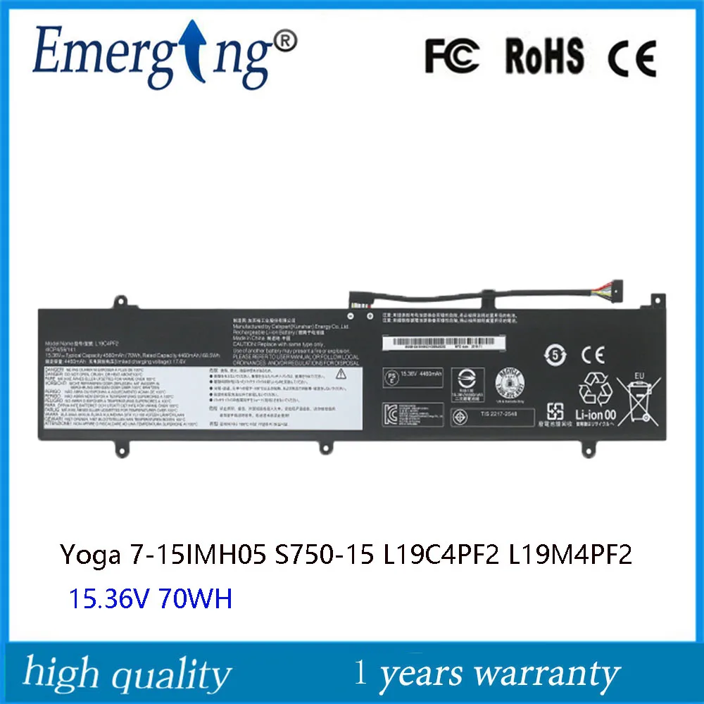 

15.36V 70Wh L19C4PF2 L19M4PF2 Laptop Battery For Lenovo Yoga 7-15IMH05 S750-15 5B10X18187