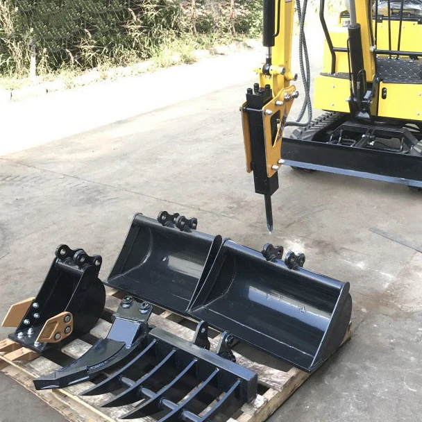 Earth Auger Drill Hydraulic Thumb Rake Ripper Bucket Rock Breaker Mini Excavator Attachments