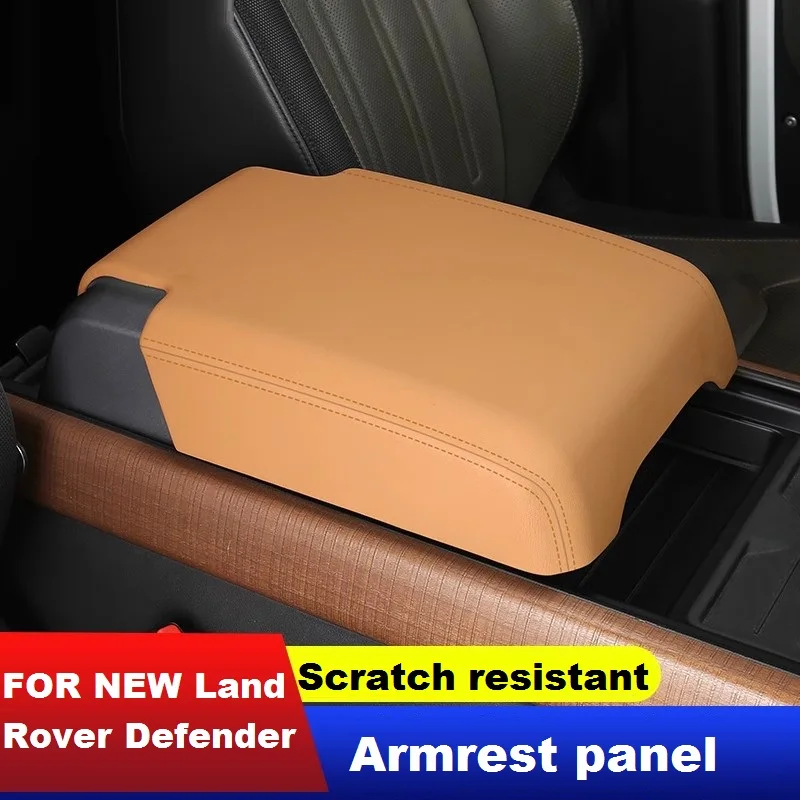 Top Suede Interior Central Gear Lever Console and Armrest Box Lid Sheath Shell Cover For Land Rover Defender 2020 2021 2022 2024