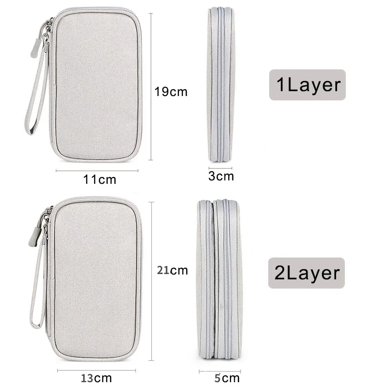 Multi-layer Digital Accessory Storage Bag Dust Proof Power Supply Hard Disk Protective Cover Power Bank Data Cable Storage Bag