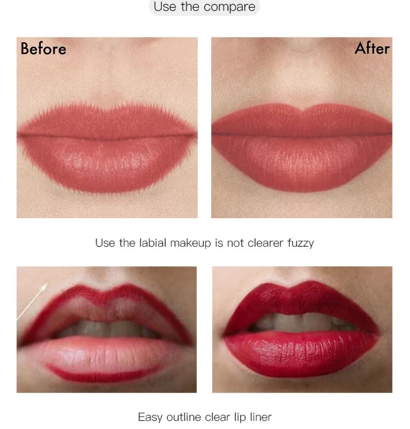 送料無料 ベルベットマットリップスティック リップライナーペンシル 防水 ナチュラルアウトライン リップコンターラインメイク セクシーレッドリップライナーペン 新品