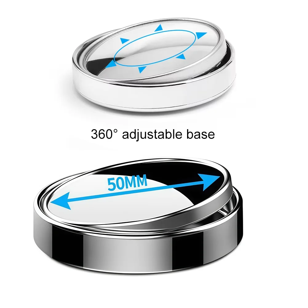 1 Paar 50mm Auto-Totwinkel-Rückspiegel HD-Glas Auto Motorrad 360° ° Verstellbare Weitwinkel-Rückspiegel mit Extra-Rundrahmen – Detail 3