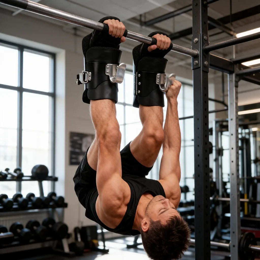 Pair of Hanging Pull Up Boots Anti- Inversion Hang Up Boots for Home Gym Fitness Neck Back Pain Relief Upside Down Shoes