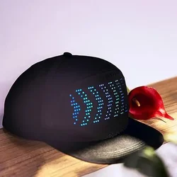 RGB LED Lighting Hat Bluetooth Programmable Hip Hop Cap Hat Halloween APP Control Editing Hat for Festival Party Club Christmas