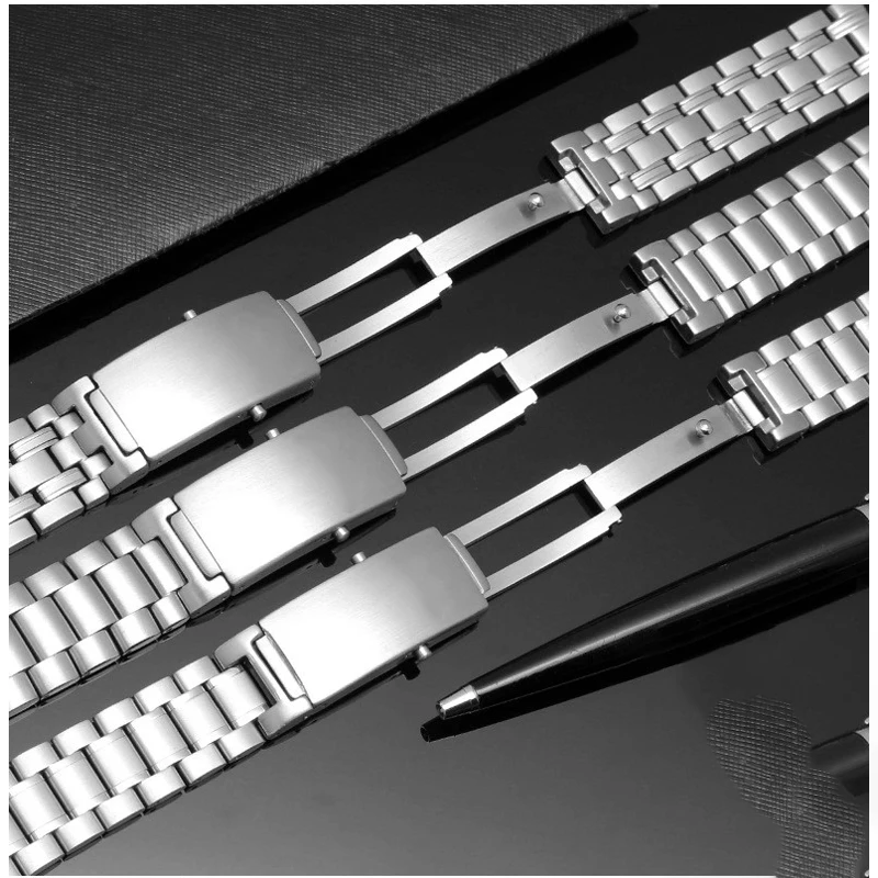 Quality metal Silver Stainless steel Watch Band Strap Belt 18mm 20mm 22mm wristband For omega seamaster speedmaster planet ocean