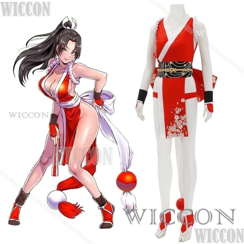 Mai Shiranui Cosplay Fantasy Game Mortal Kombat Disguise Costume Mai Shiranui Adult Women Halloween Roleplay Fantasia Clothes