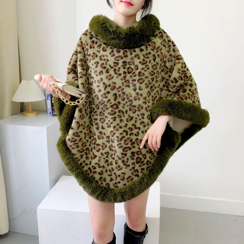 س الرقبة موضة ليوبارد معاطف النساء المرقعة فروي أكمام فضفاضة أبلى الكورية Y2k الملابس مزاجه سترات غير النظامية