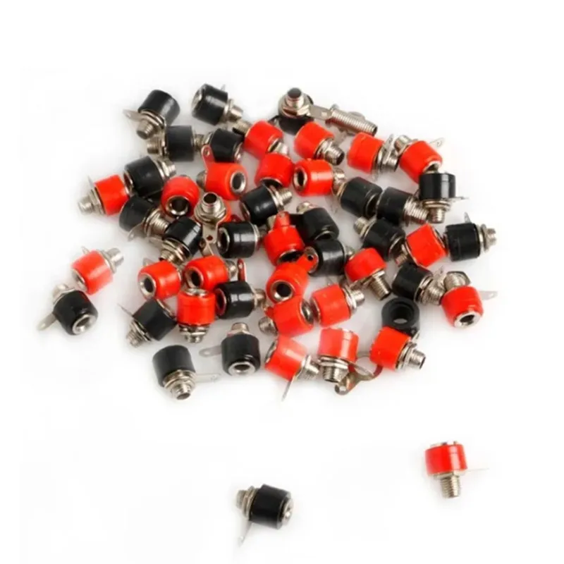 50pcs 4mm Banana Panel Socket Test Probe Binding Post Nut Plug Jack Connector