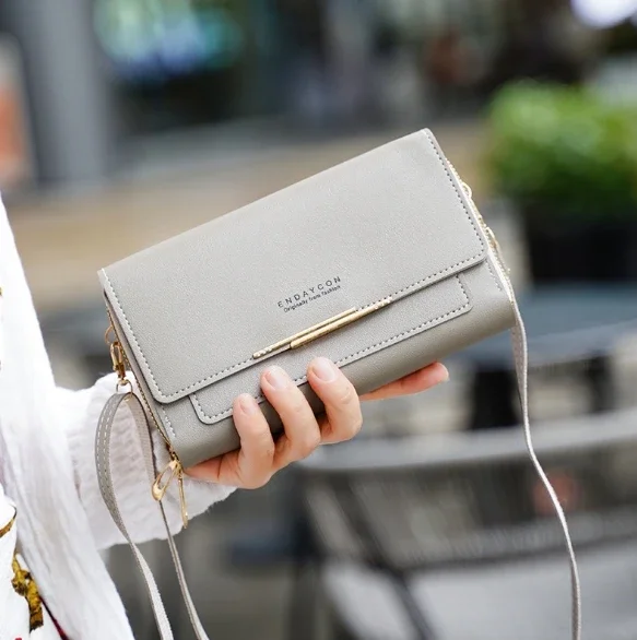 Mittelgroße Damen-Geldbörse – wandelbare Schultertasche mit Münzfach, multifunktionales Design – Detail 8