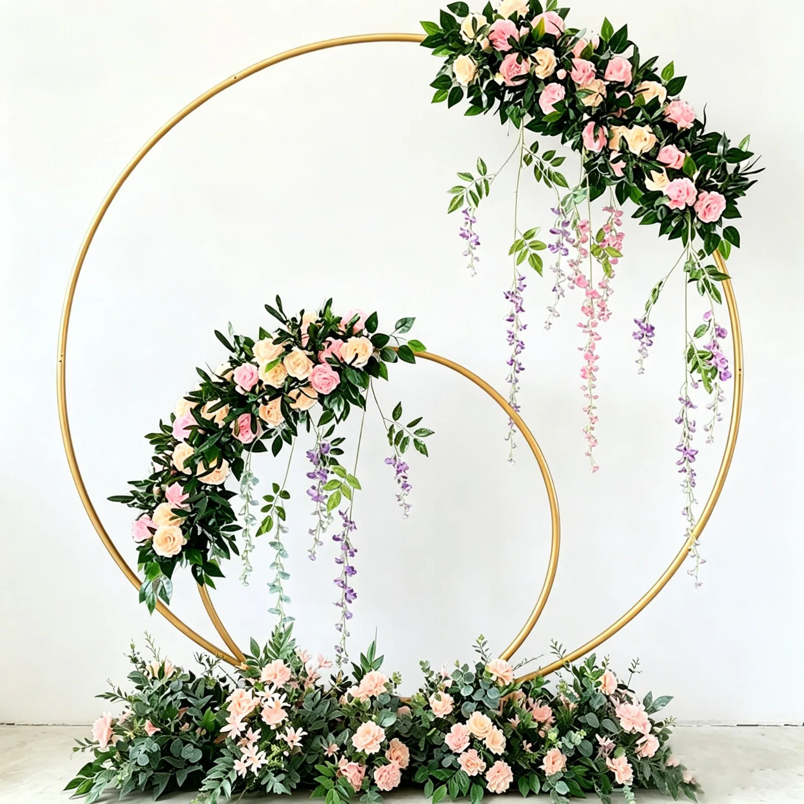 Support d'arche de mariage doré, cadre d'arche de ballons pour décoration de fête, support de toile de fond réglable en hauteur, support de décoration pour fleurs et ballons de fête