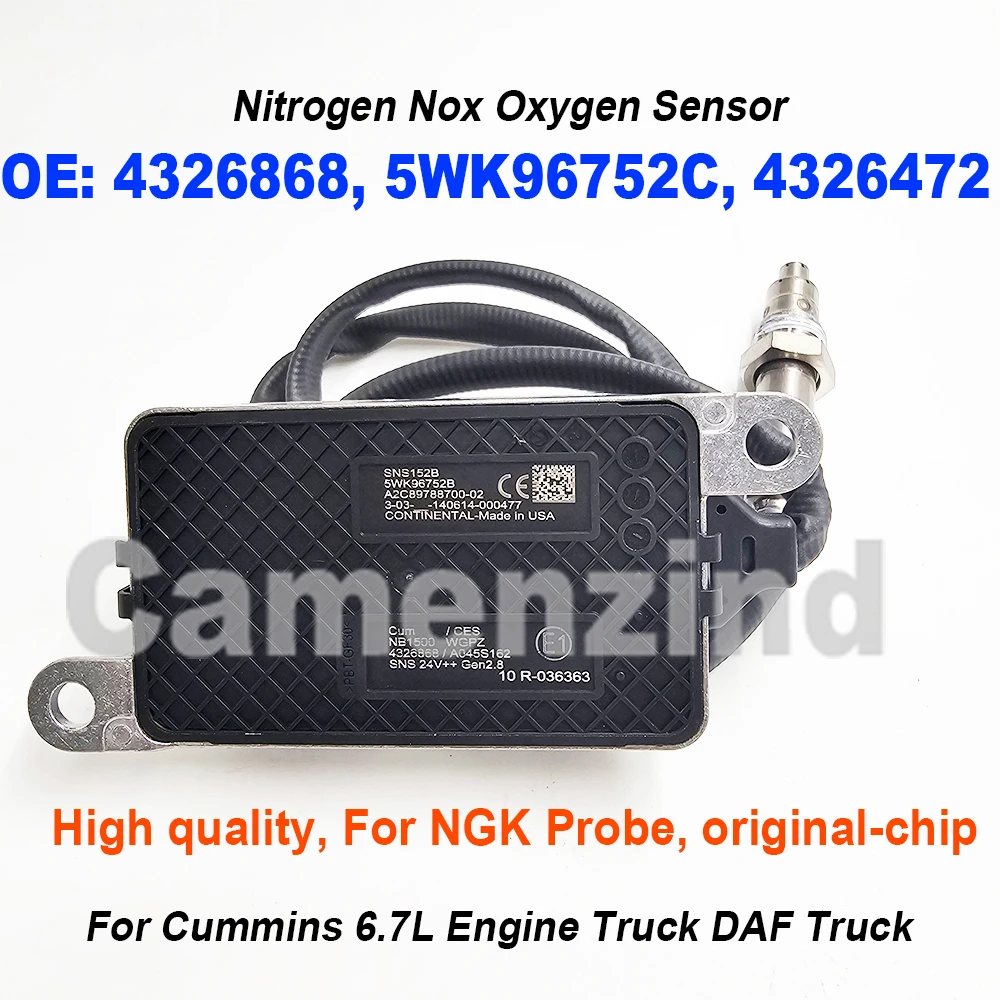 

NEW 4326868 5WK96752C 4326472 4326868RX 4326869 For NGK Probe Nitrogen Oxygen NOX Sensor For Cummins 6.7L Engine Truck DAF Truck