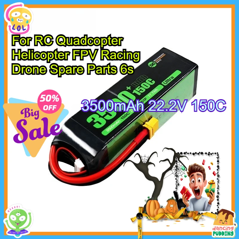 

Rechargeable Battery 3500mAh 22.2V 150C High Magnification for RC Quadcopter Helicopter FPV Racing Drone Spare Parts 6s