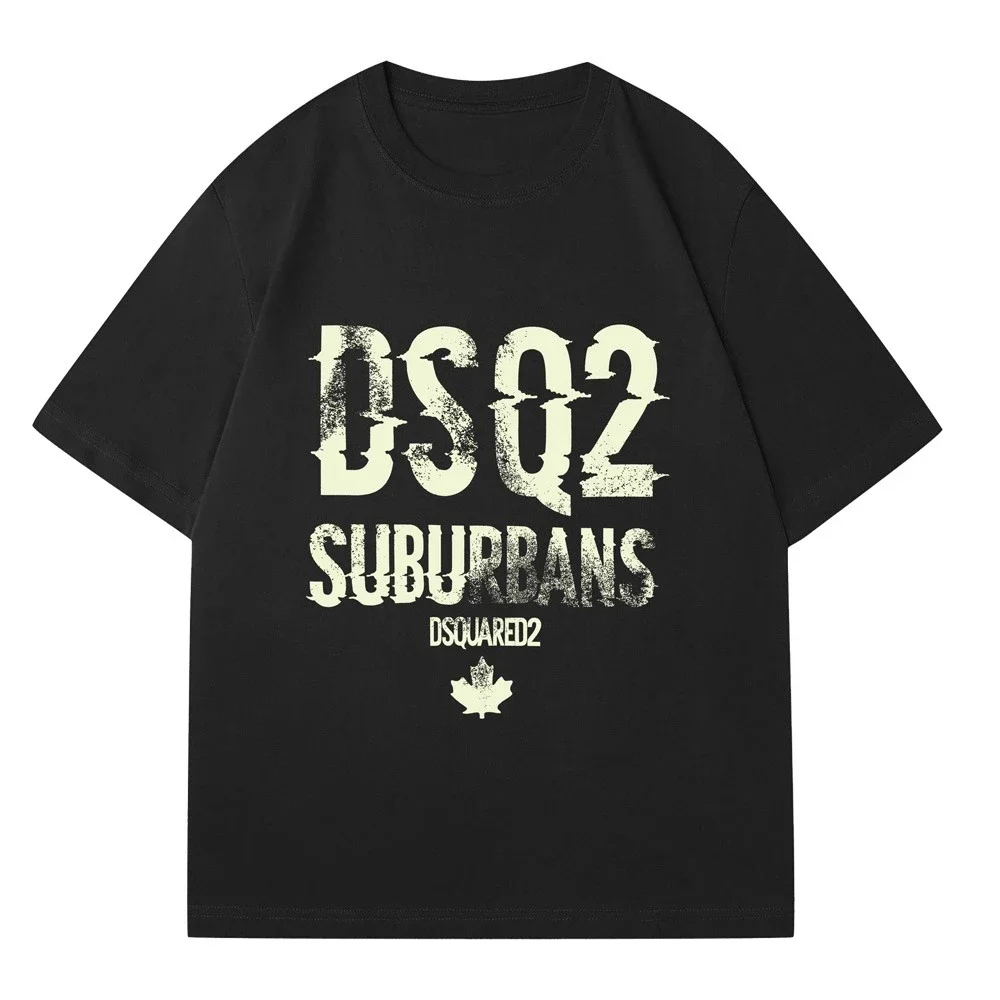 

2025 European and American New Fashion Trend Brand DS Letter Printing T-shirt Men's and Women's Versatile Short Sleeves