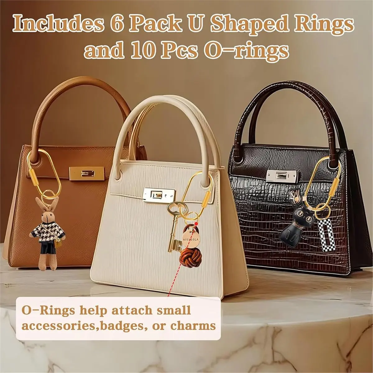 Time Saving Muitcdo Brass Key Rings, Key Chain Organizer Holder for Men Women with Secure Locking