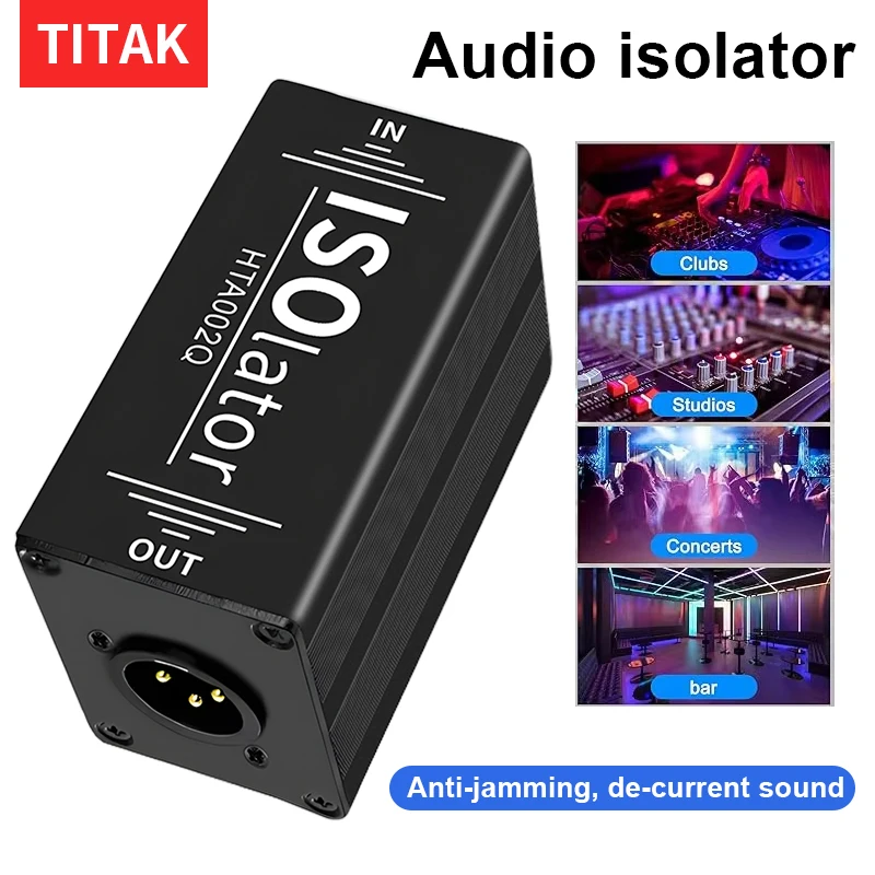 Durable 6.35mm XLR Audio Noise Filter Isolator Female to Male Cable 1 PCS for PC Common Ground Noise Suppression Elimination