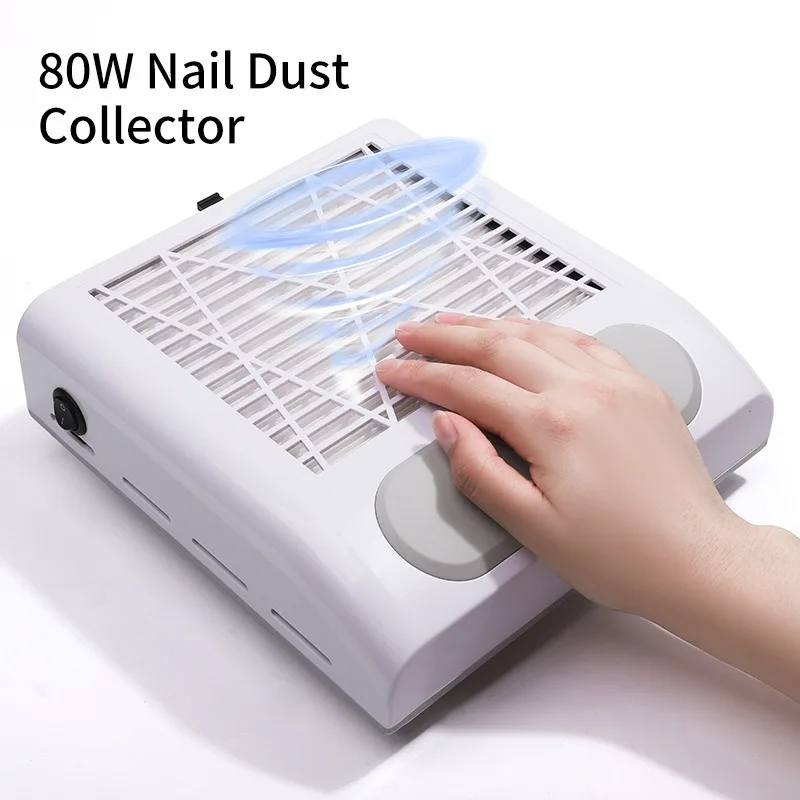 Nail Dust Collector for Acrylic Nails Vacuum Machine 80W Vacuum Dust Collector Electric Nails Filter for Manicure