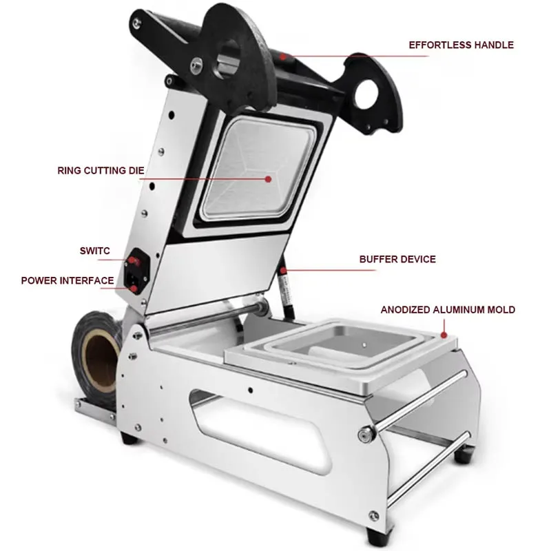 수동 프레스 식품 테이블 플라스틱 트레이 식품 포장 기계 용기 접시 실러 테이크아웃 식품 밀봉 기계