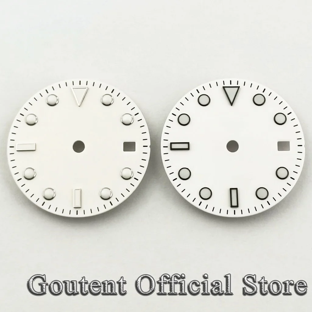 Goutent 28.5mm Sterile Dial White Dial Fit NH35 ETA 2836 2824 DG2813 3804 Miyota 8205 8215 821A 82 series Movement