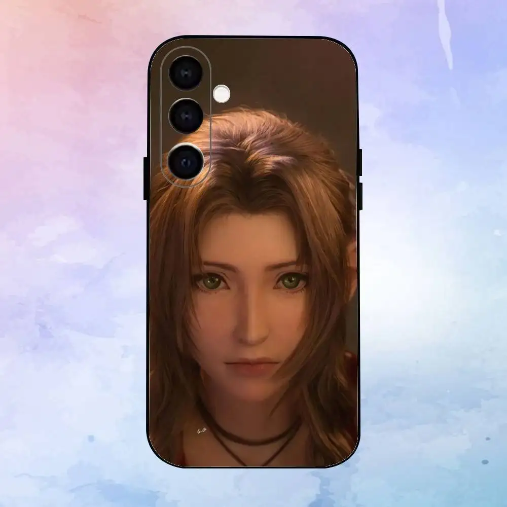 حافظة هاتف لطيفة من A-Aerith G-Gainsborough لهاتف سامسونج جالاكسي A73، A72، A71، A70، A53، A52، A51، غلاف أسود ناعم آخر #6