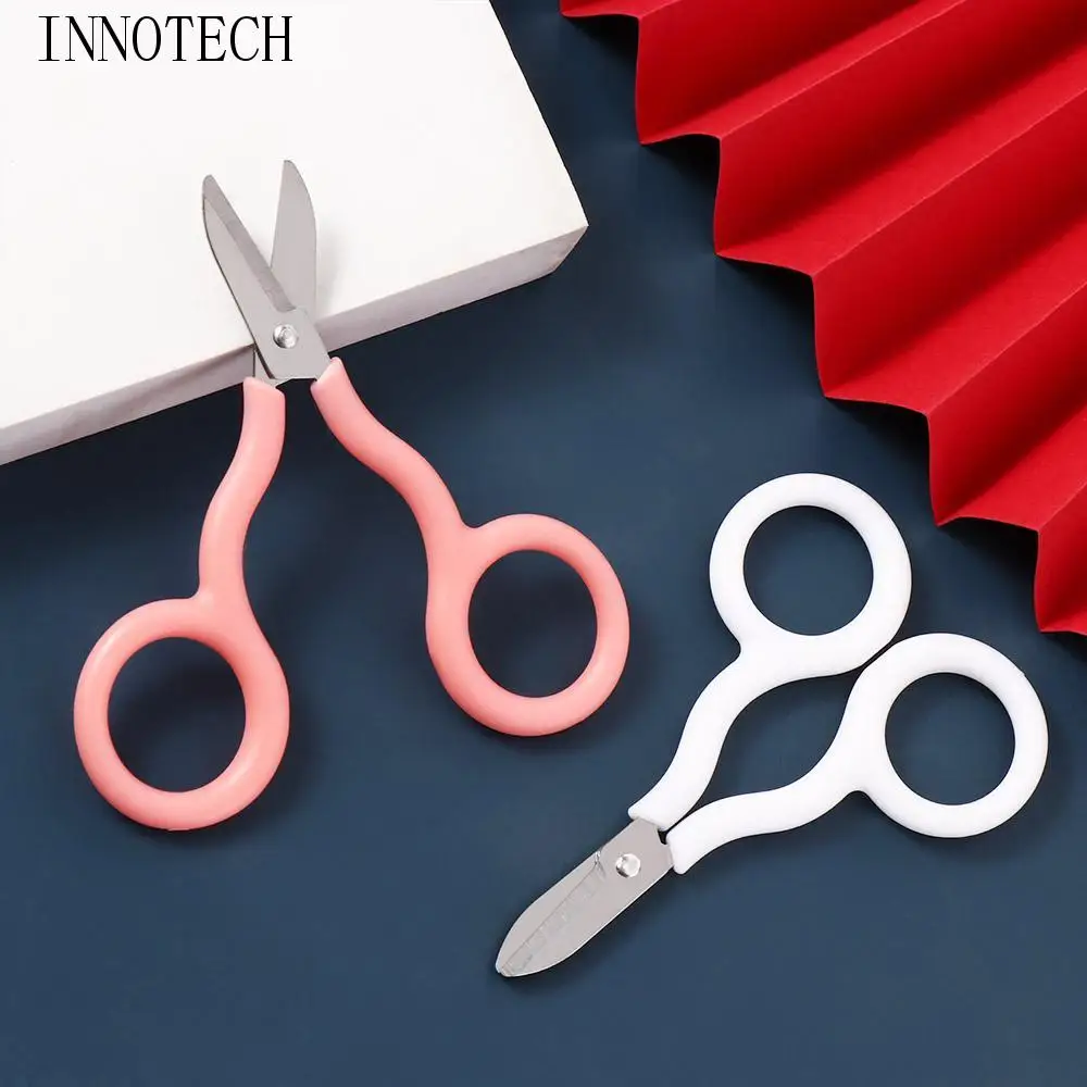 INS Portable Safe Mini Scissor Paper Work Stainless Steel Mini Pocket Scissors Small Handwork Paper Cutter Kids