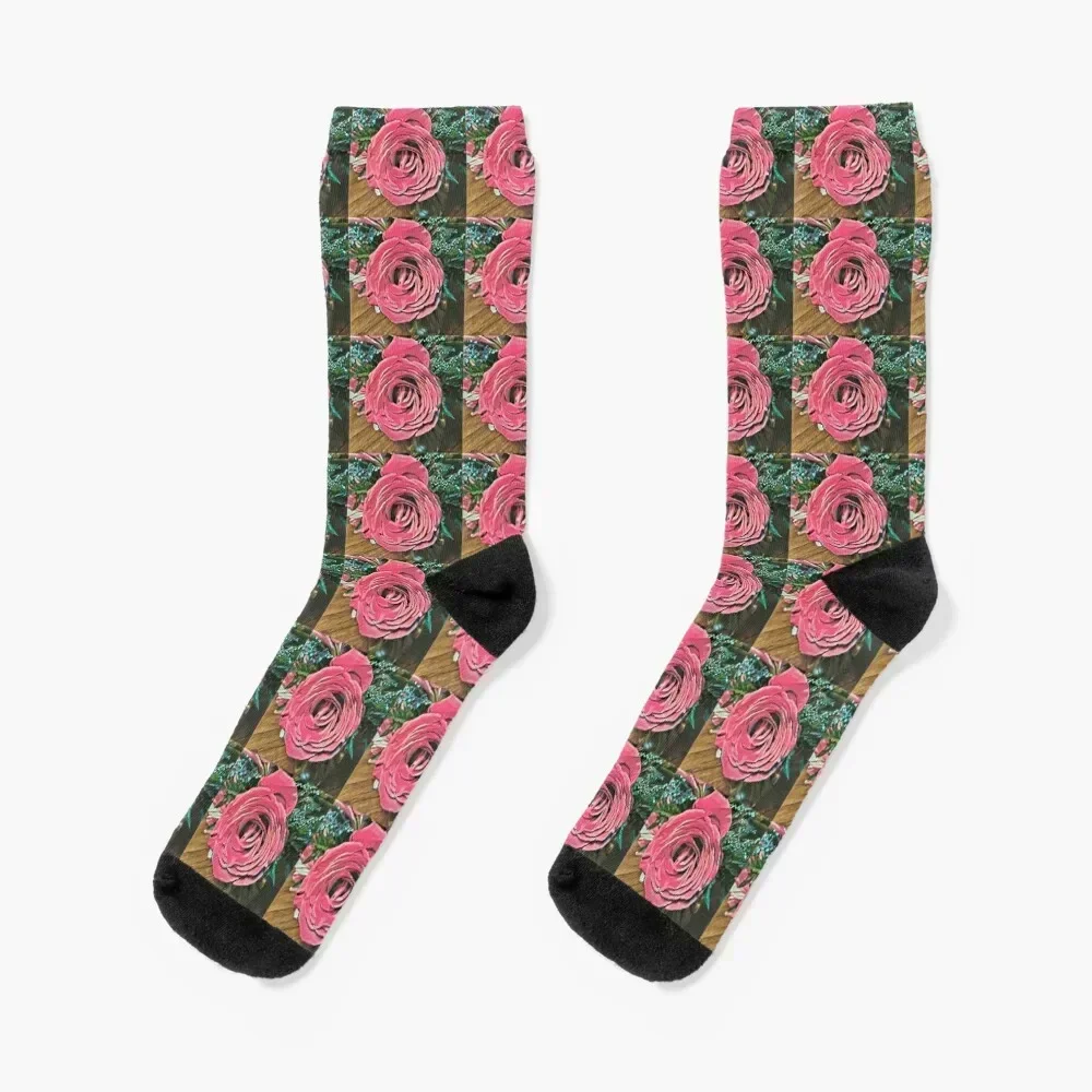 Pink Rose with Baby's Breath Socks Hiking boots christmas stocking Luxury Woman Socks Men's