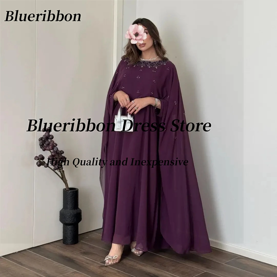 

Blueribbon Women Evening Dresses Customized Beaded Prom Party Formal Dress Chiffon فساتين للمناسبات الخاصة