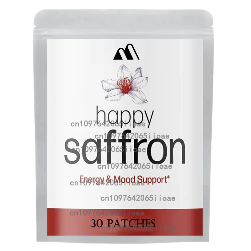 

30 Patches Happy Saffron Transdermal Patches Appetite Suppressant for Weight Loss Metabolism Booster Mood Support