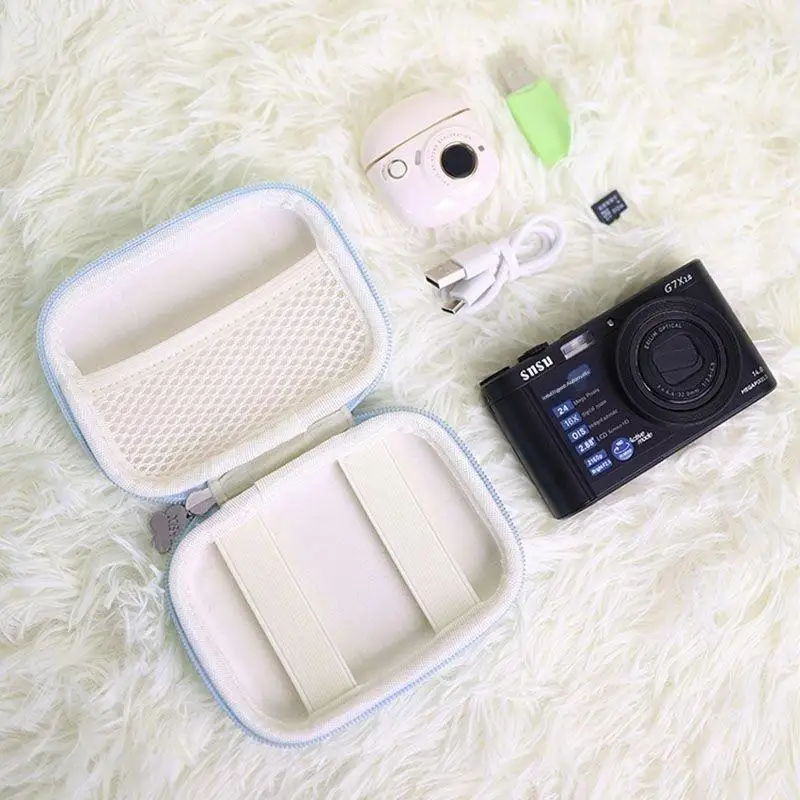 Mini Camera Shockproof Case Storage Box PU Leather Hard Shell Digital CCD Camera Case Small Travel Cameras Storage Holder Bag
