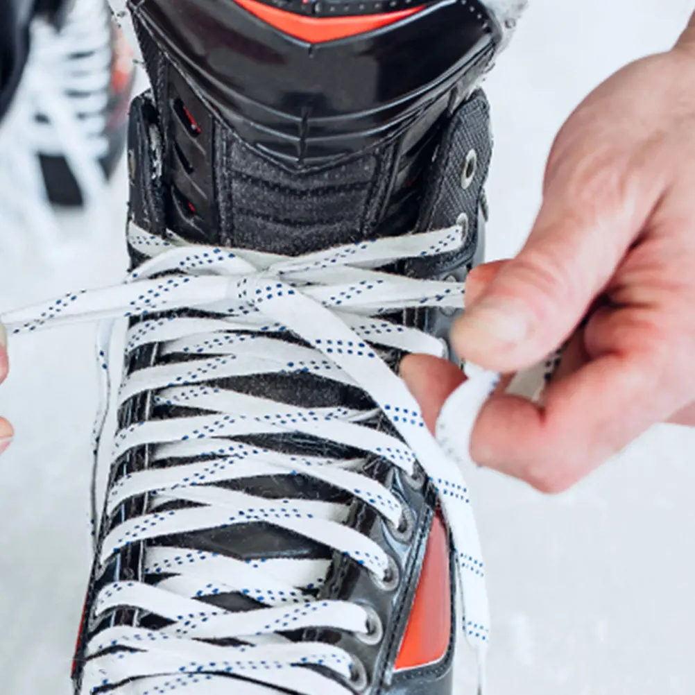 

4Pcs Waxed Hockey Laces Ice Skates Shoelaces Heavy Duty Anti Break Soft Comfortable Fit for Roller Snowboard Boots Multi Use