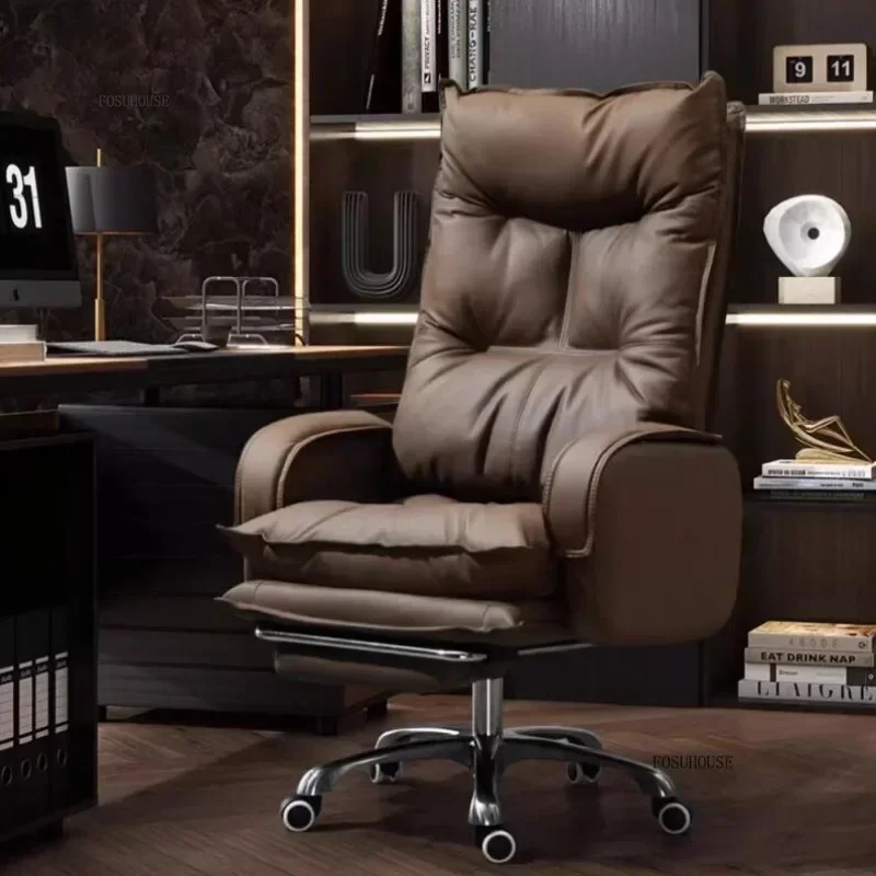 Modern Designer Armchairs Home Lazy Rolling Leather Office Chair Computer Swivel Gaming Accent Chairs Office Furniture k