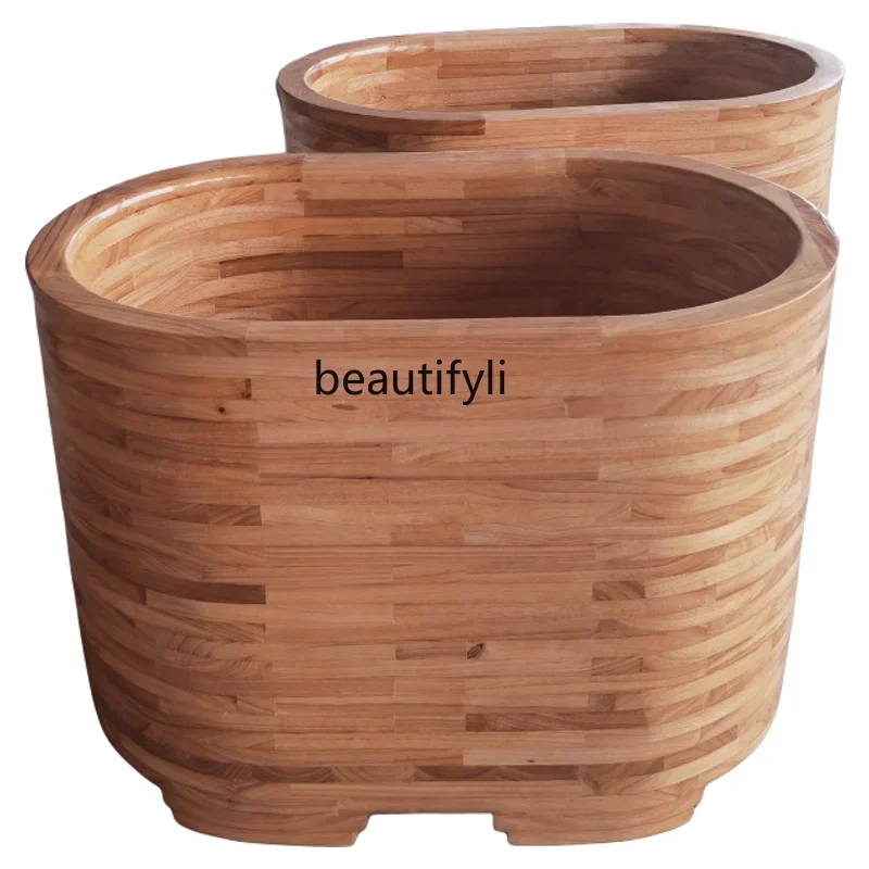 

ss1001 Wooden bathtub bath wooden bucket small apartment household seated independent mini adult bath tub plus high depth