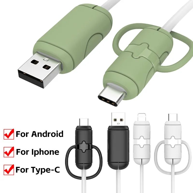 Cable Protector for Type-C Android IPhone 14 13 12 18/20W Charger Head Protector USB Data Cable Line Silicone Protection Sleeve