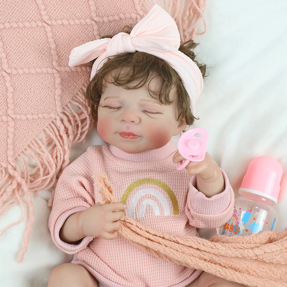 18 pollici Pascale Full Body Reborn Baby Girl Neonato Bambola Realistica Peluche Bambino Strati Multipli Pittura Pelle 3D con Capelli Radicati