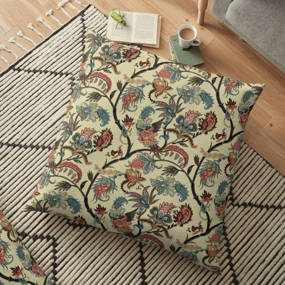 

Antique paisley pattern Floor Pillow Cushions For Decorative Sofa