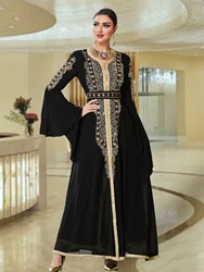 2024 New Luxury Diamonds Dubai Abayas for Women Muslim Evening Wedding Dress Kaftan Turkey Robe Caftan Marocain Femme Musulmane