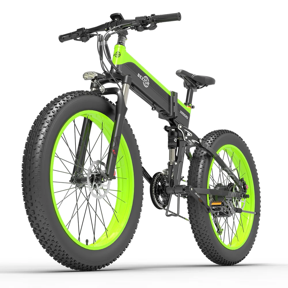 AliExpress NONE BEZIOR X1500 Adult Electric Bicycle1500W Motor Electric Bike 48V12.8AH Battery E-bike 26 Inch Fat Tires E-Mountain Bike