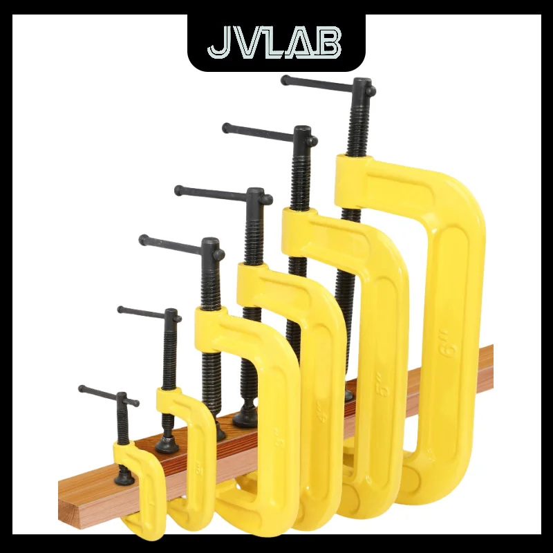 

1-12" Adjustable C-Clamps Heavy Duty Woodworking Clamps Quick-Release 90° Fixing for Carpentry/Metalworking JVLAB