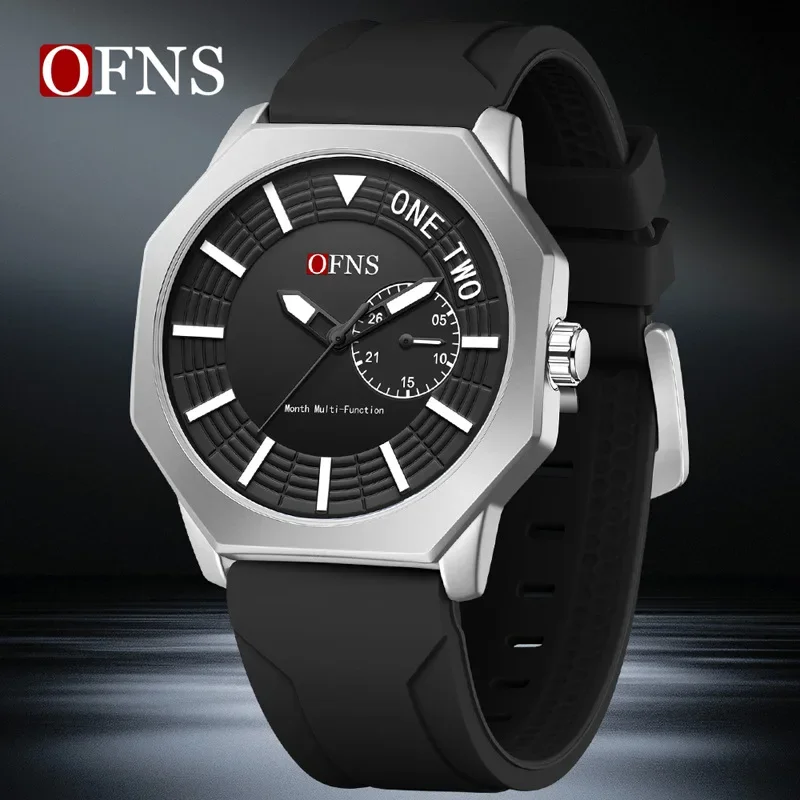 OFNS Octagonal Men's Watch Waterproof Youth Sports Leisure Commuter Men's Watch Foreign Trade New Quartz Watch**