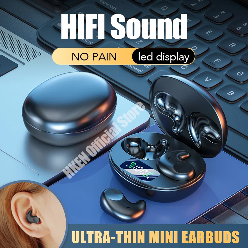 

Mini TWS Bluetooth Sleeping Earphones Noise Reduction Earbuds Sports Wireless Headphones HIFI Sound Headsets for xiaomi iphone