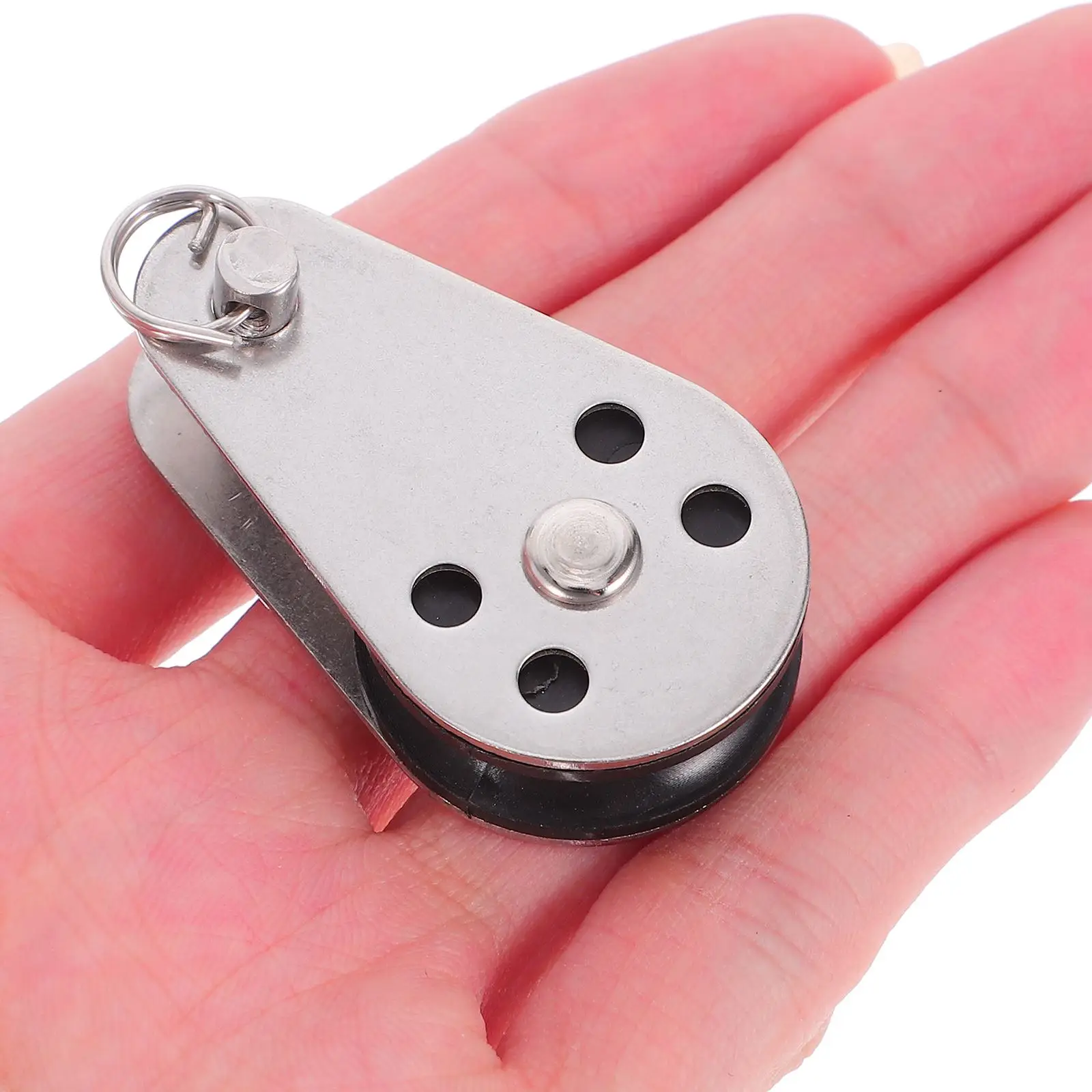 Poulie en acier inoxydable Durable, 2 pièces, pour voiliers, Yachts, matériel de bateau, poulies de rame, levage de poids, poulie en fil d'acier robuste